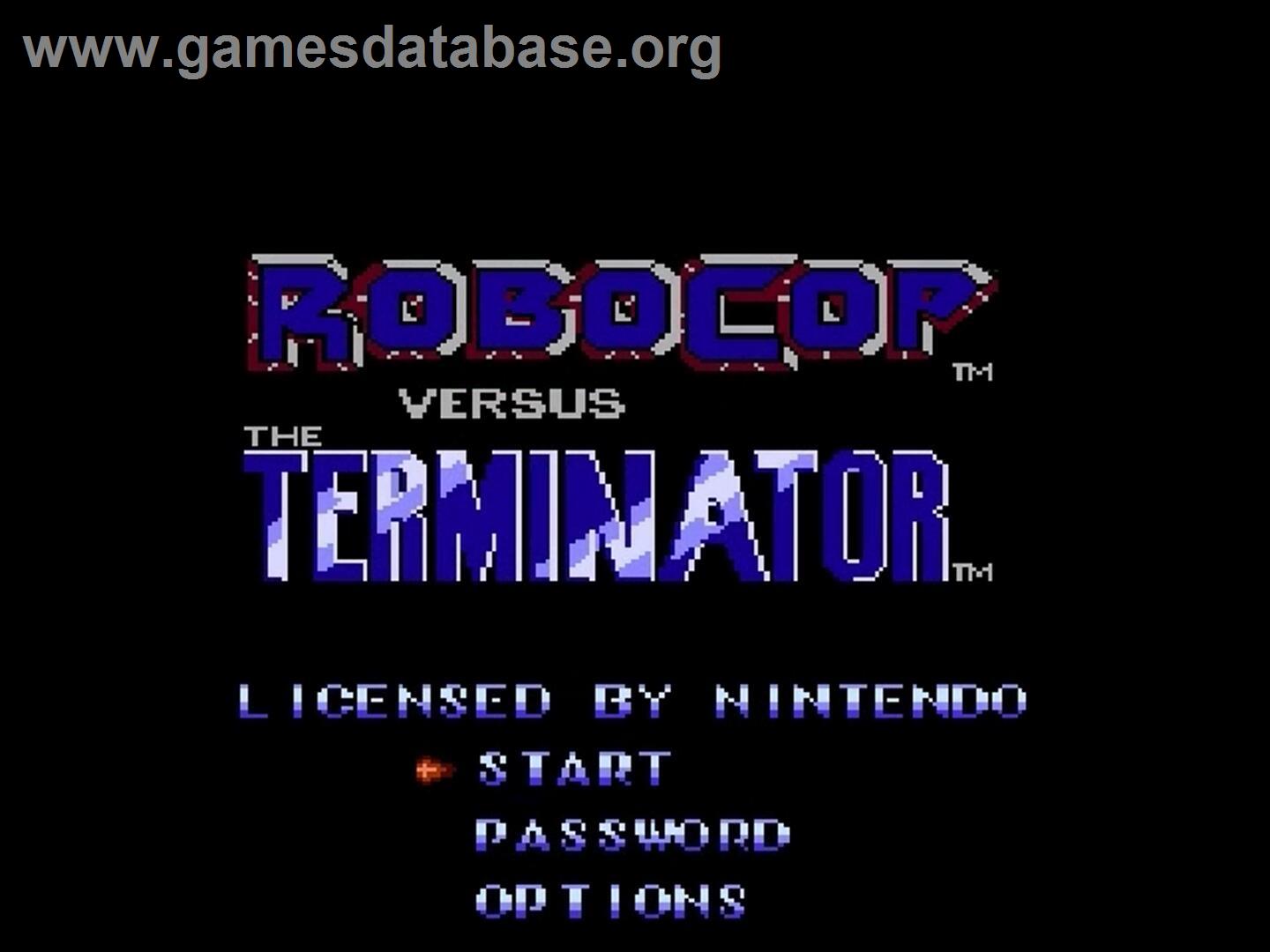 Robocop Versus The Terminator - Nintendo NES - Artwork - Title Screen