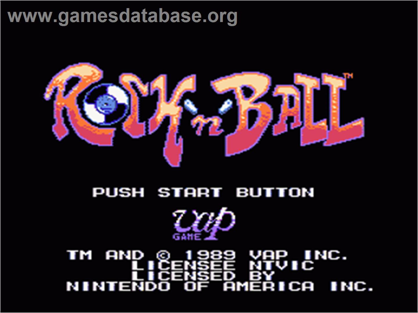 Rock 'n Ball - Nintendo NES - Artwork - Title Screen