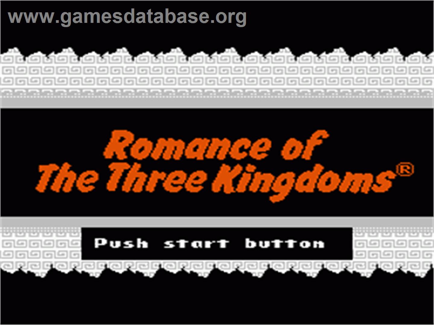 Romance of the Three Kingdoms - Nintendo NES - Artwork - Title Screen