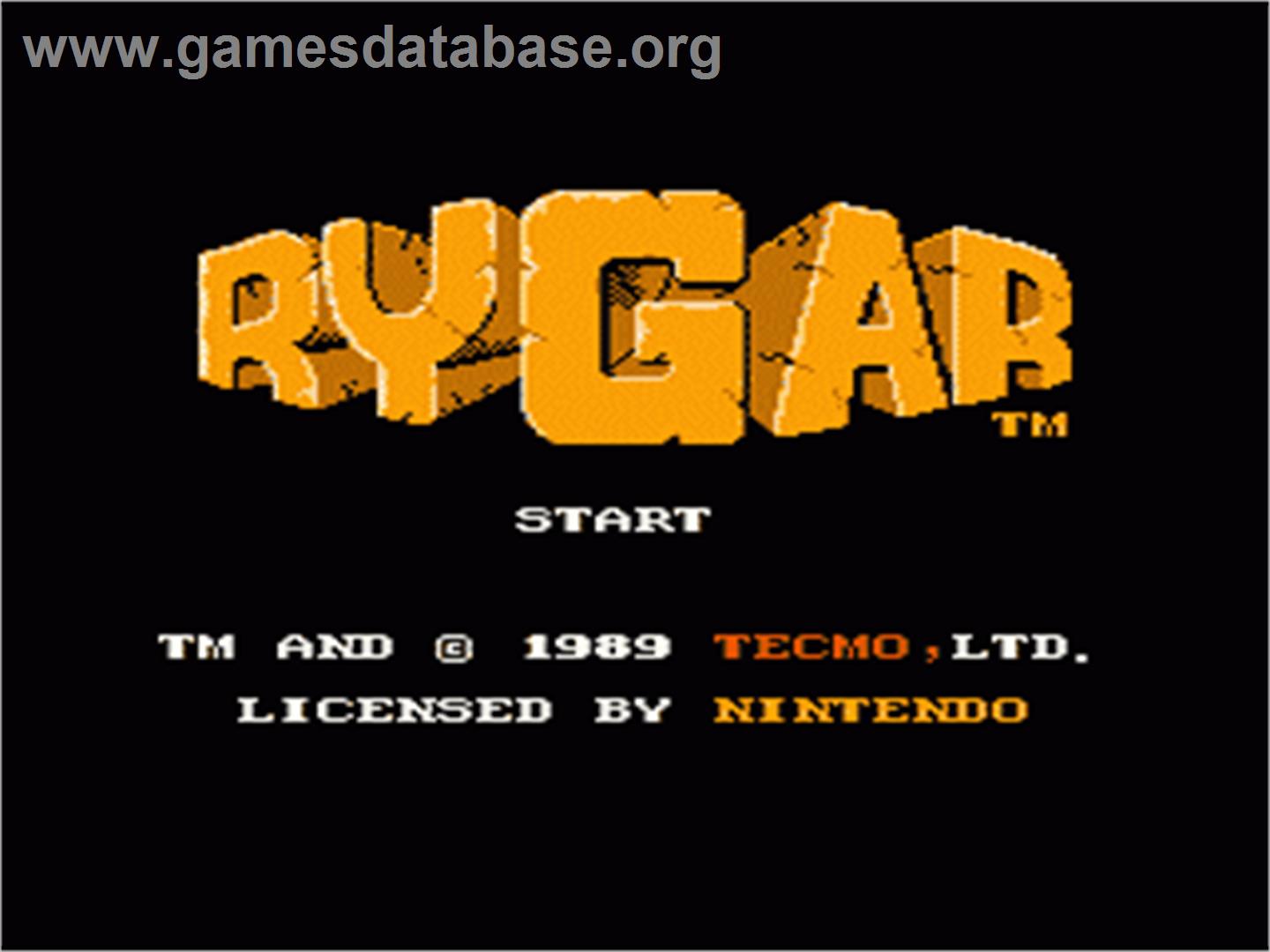 Rygar - Nintendo NES - Artwork - Title Screen