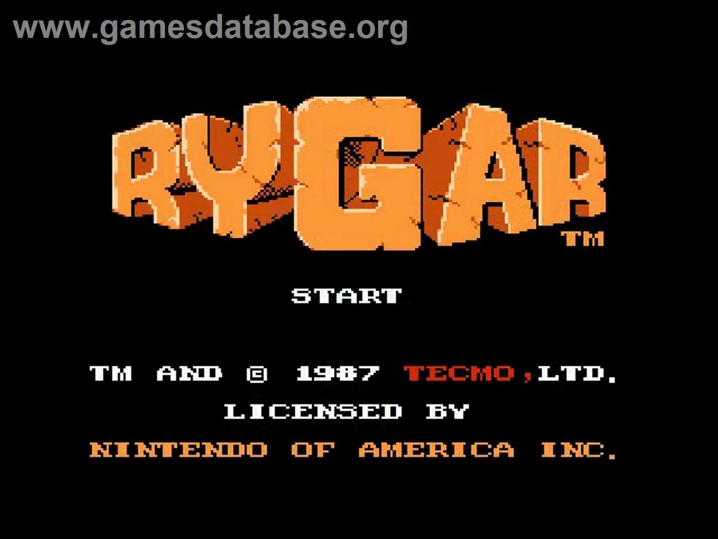 Rygar - Nintendo NES - Artwork - Title Screen