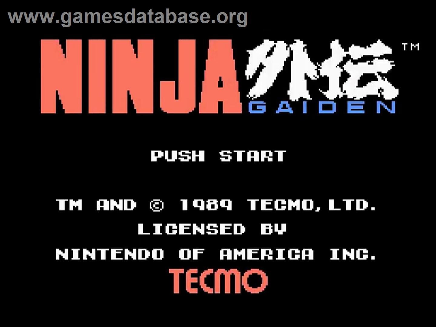 Shadow Warriors - Nintendo NES - Artwork - Title Screen