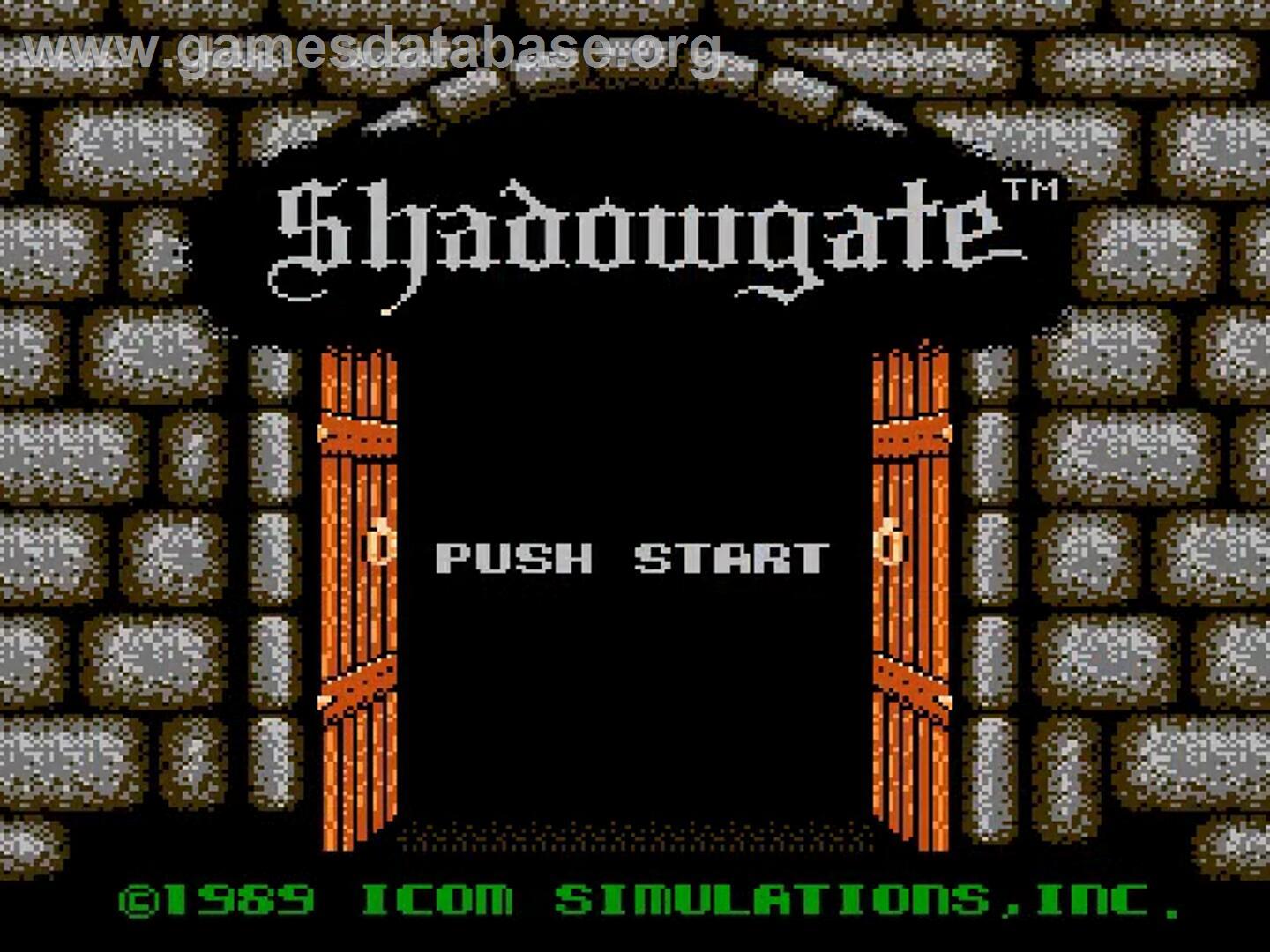 Shadowgate - Nintendo NES - Artwork - Title Screen