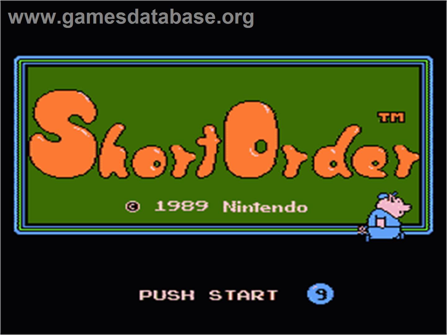 Short Order & Eggsplode - Nintendo NES - Artwork - Title Screen