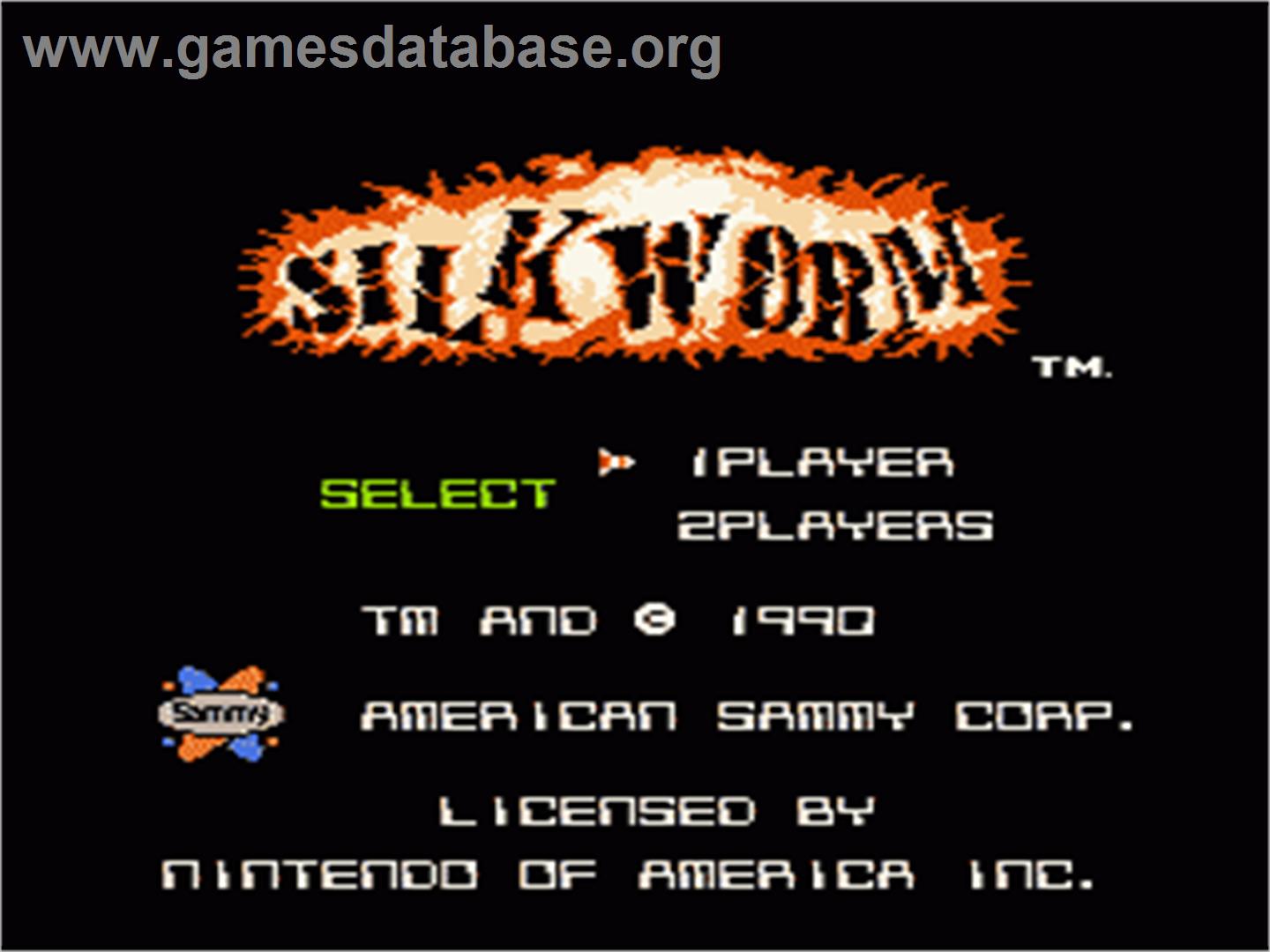 Silk Worm - Nintendo NES - Artwork - Title Screen