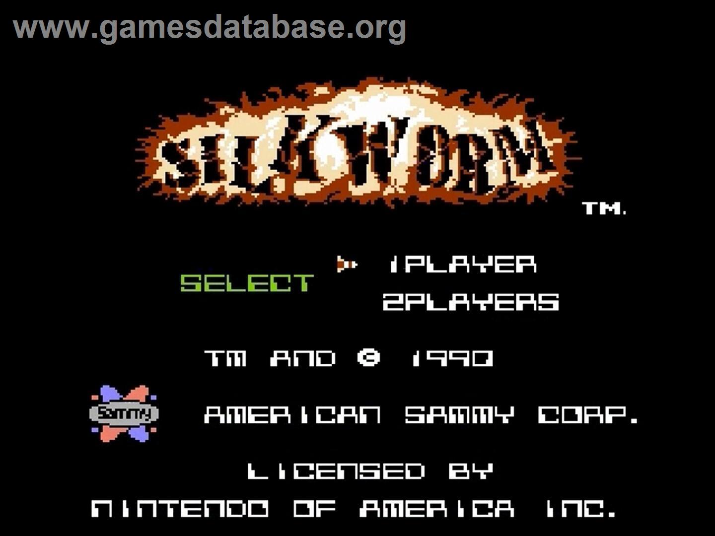 Silkworm - Nintendo NES - Artwork - Title Screen