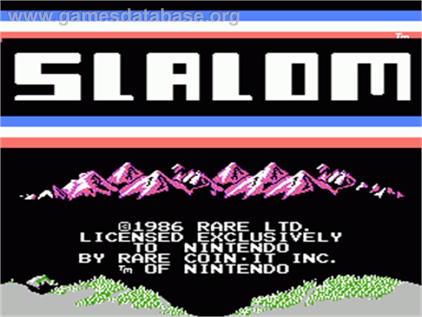 Slalom - Nintendo NES - Artwork - Title Screen