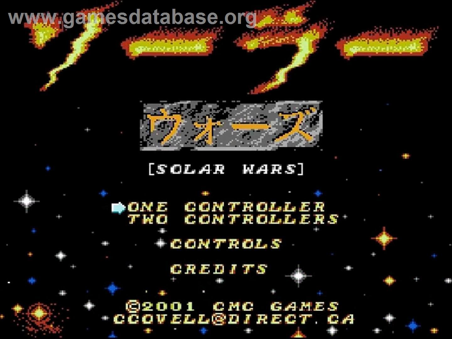 Solar Wars - Nintendo NES - Artwork - Title Screen
