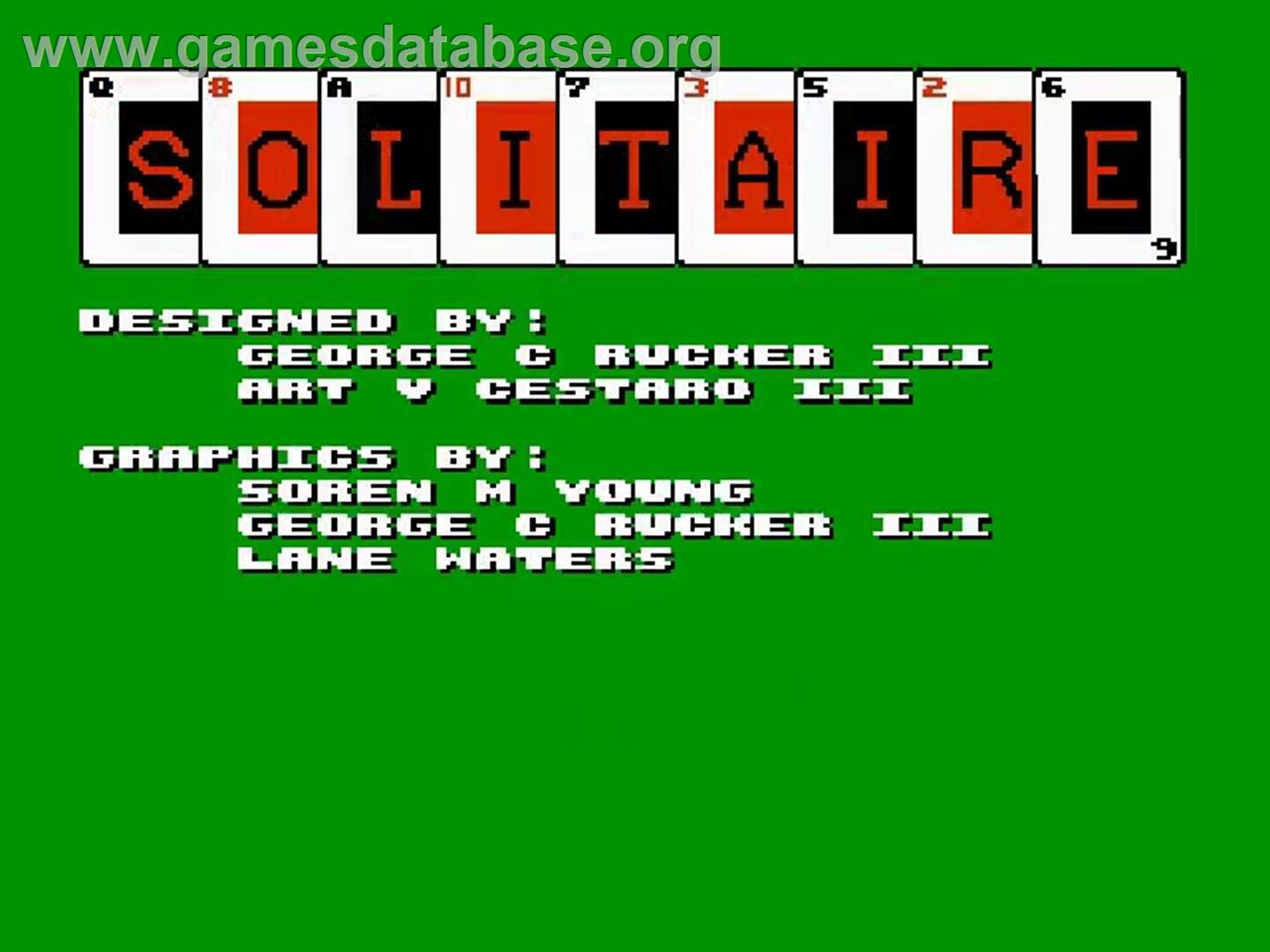 Solitaire - Nintendo NES - Artwork - Title Screen