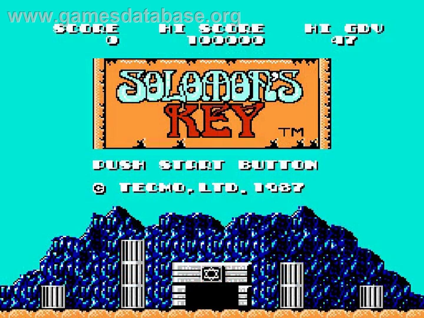 Solomon's Key - Nintendo NES - Artwork - Title Screen