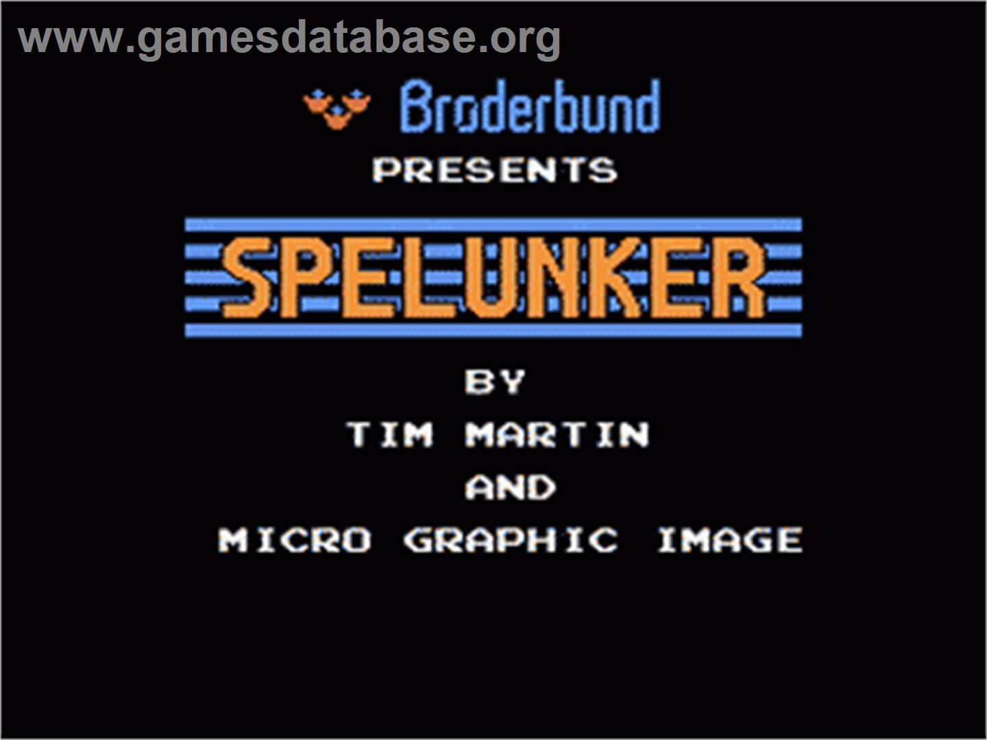 Spelunker - Nintendo NES - Artwork - Title Screen