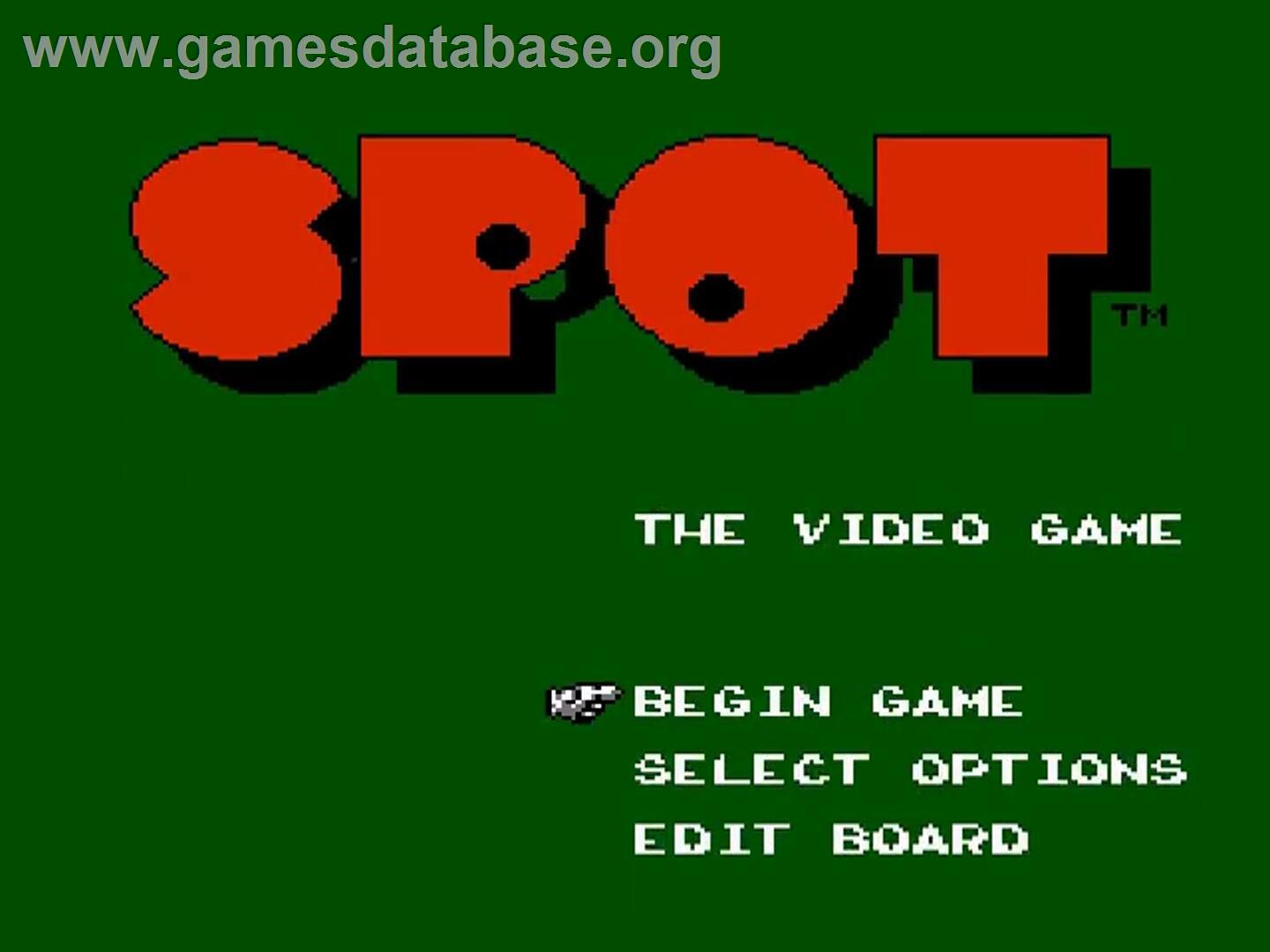 Spot - The Video Game - Nintendo NES - Artwork - Title Screen