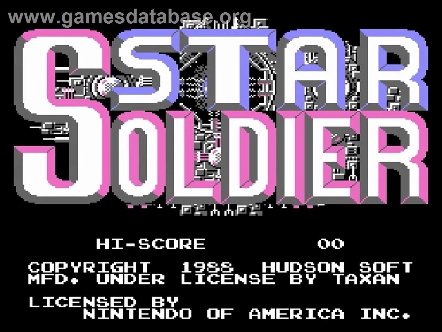 Star Soldier - Nintendo NES - Artwork - Title Screen