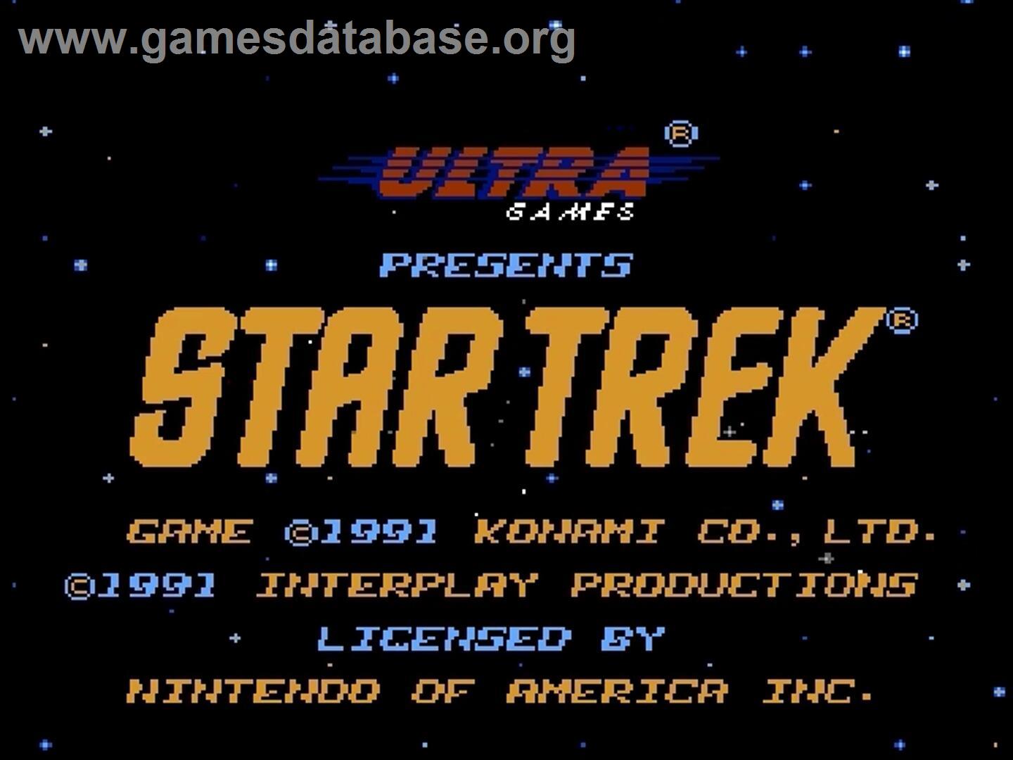 Star Trek - 25th Anniversary - Nintendo NES - Artwork - Title Screen