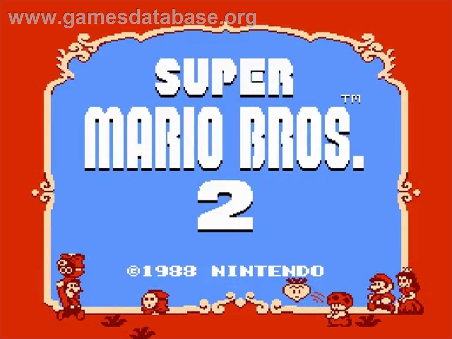 Super Mario Bros 2 Nintendo Nes Artwork Title Screen