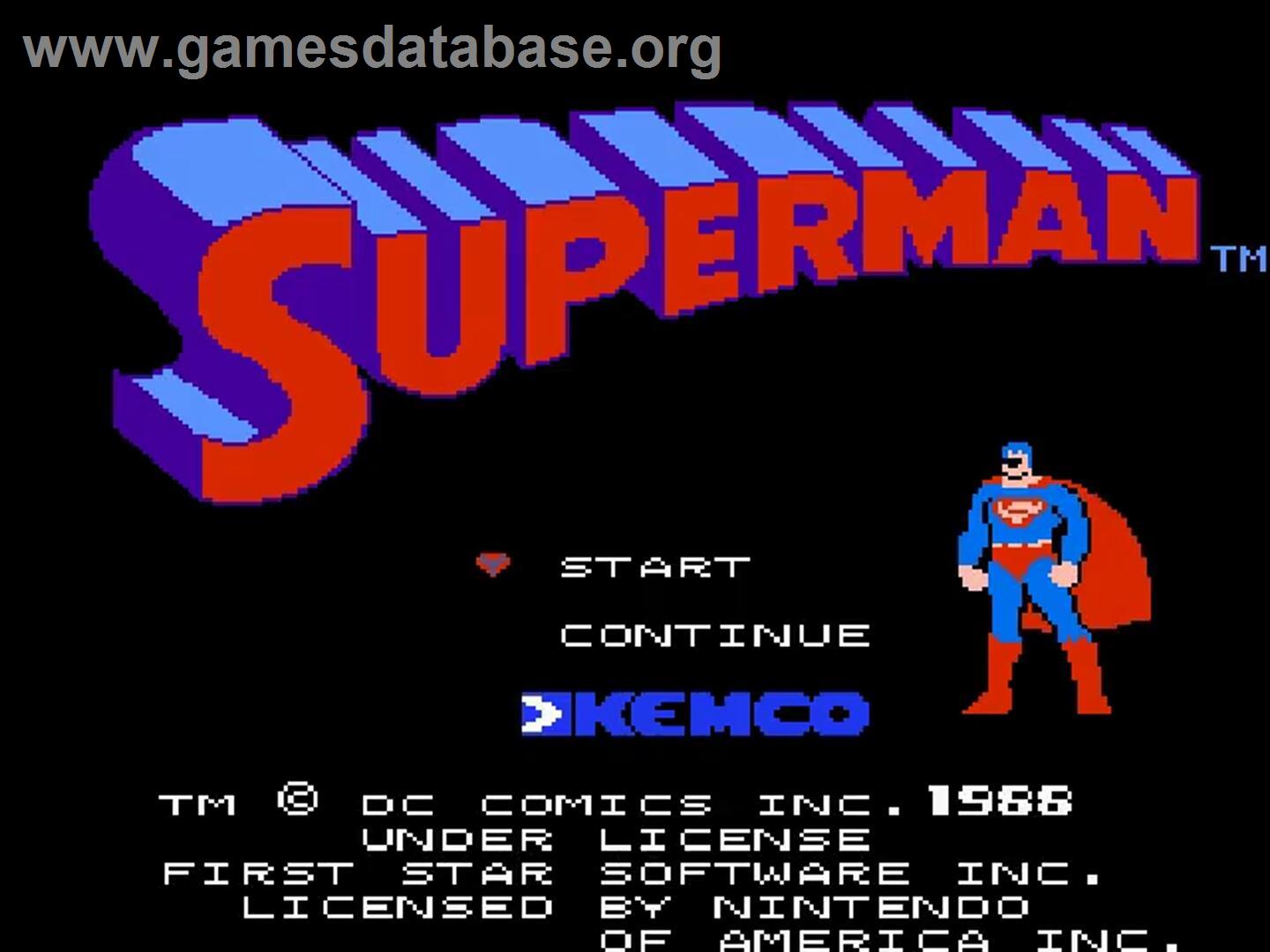Superman (sunsoft) - Nintendo NES - Artwork - Title Screen