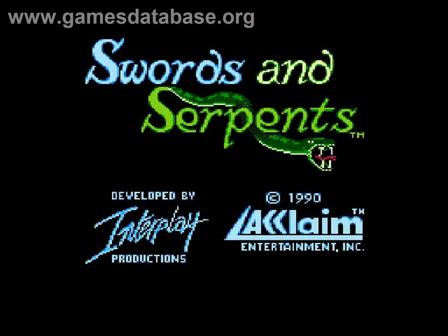 Swords And Serpents - Nintendo NES - Artwork - Title Screen