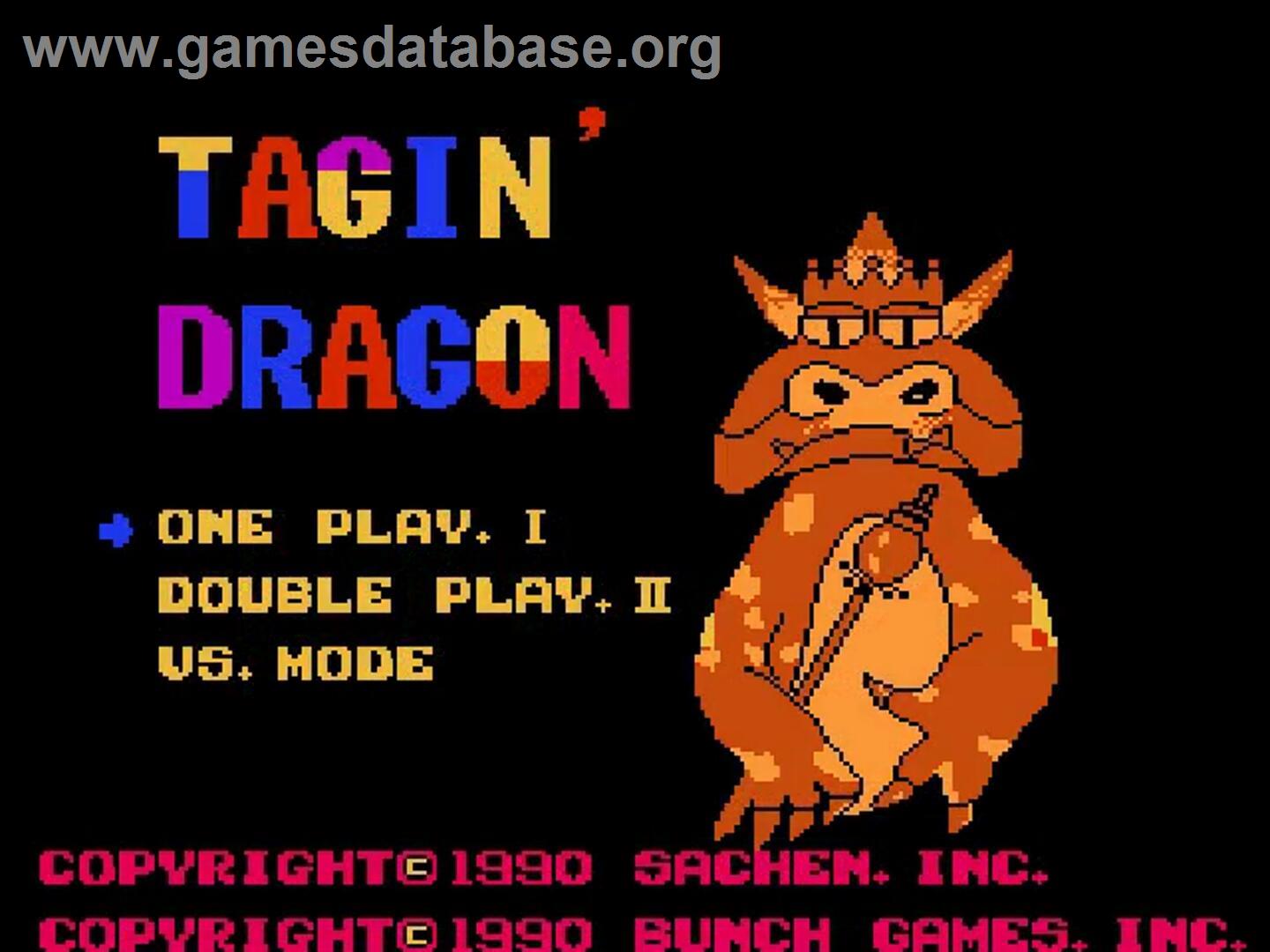 Tagin' Dragon - Nintendo NES - Artwork - Title Screen