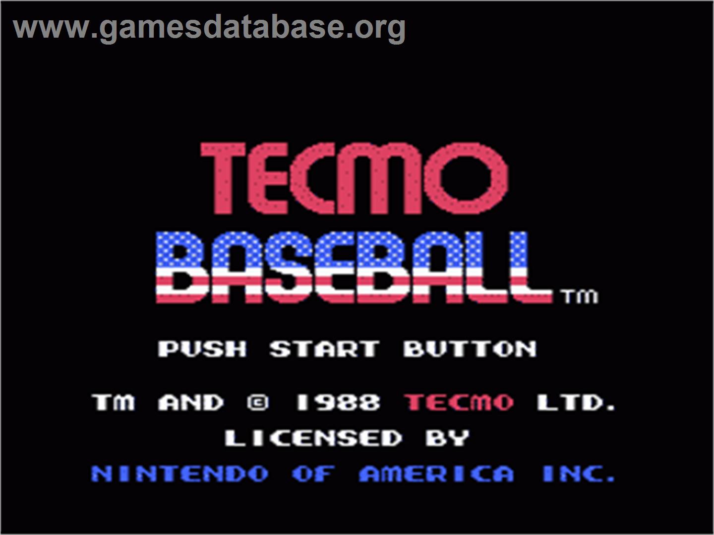 Tecmo Baseball - Nintendo NES - Artwork - Title Screen