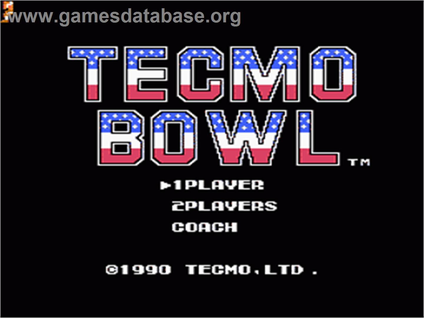 Tecmo Bowl - Nintendo NES - Artwork - Title Screen