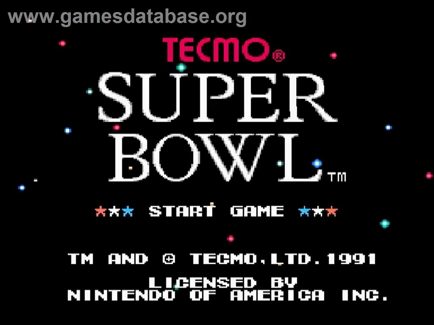 Tecmo Super Bowl - Nintendo NES - Artwork - Title Screen