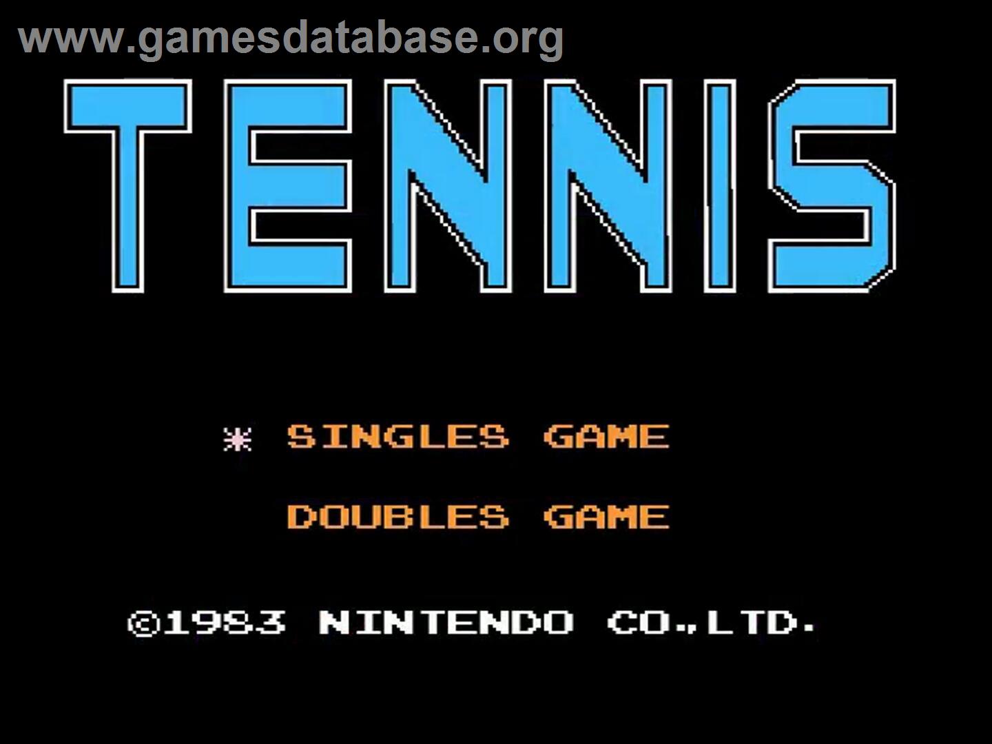 Tennis - Nintendo NES - Artwork - Title Screen