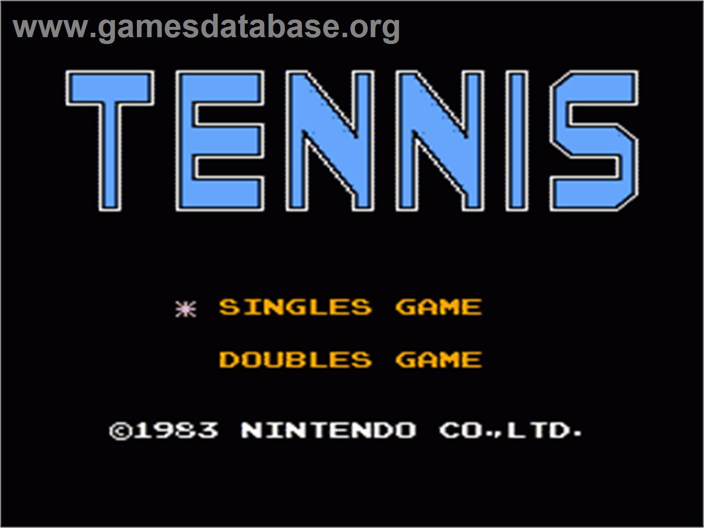 Tennis - Nintendo NES - Artwork - Title Screen