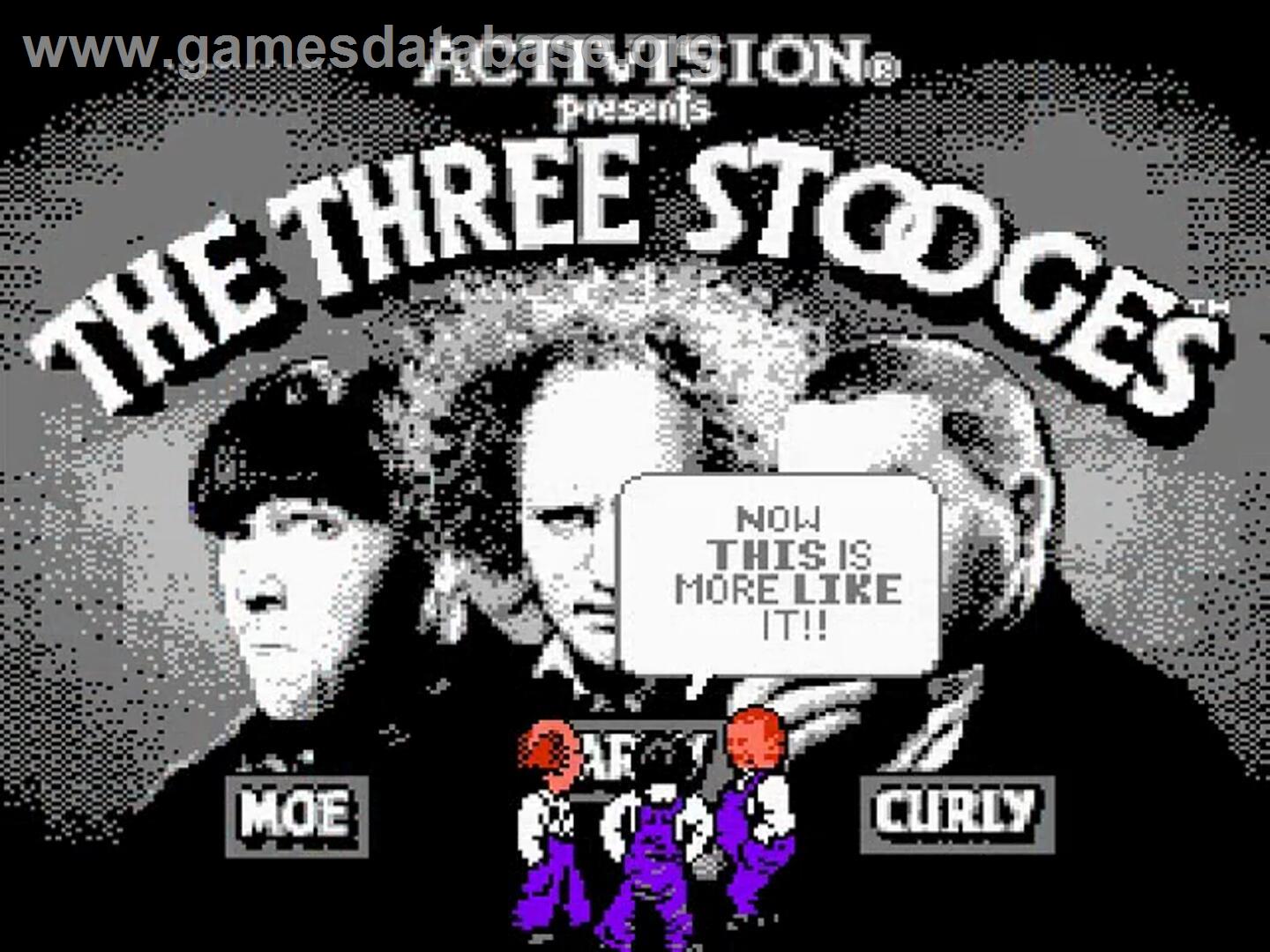 Three Stooges, The - Nintendo NES - Artwork - Title Screen