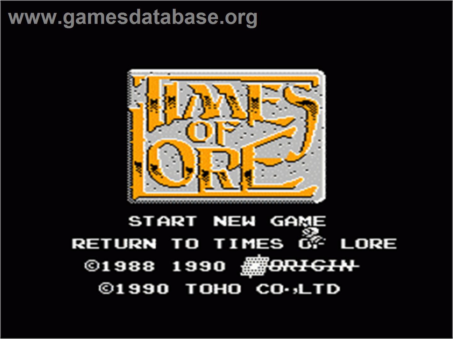Times of Lore - Nintendo NES - Artwork - Title Screen