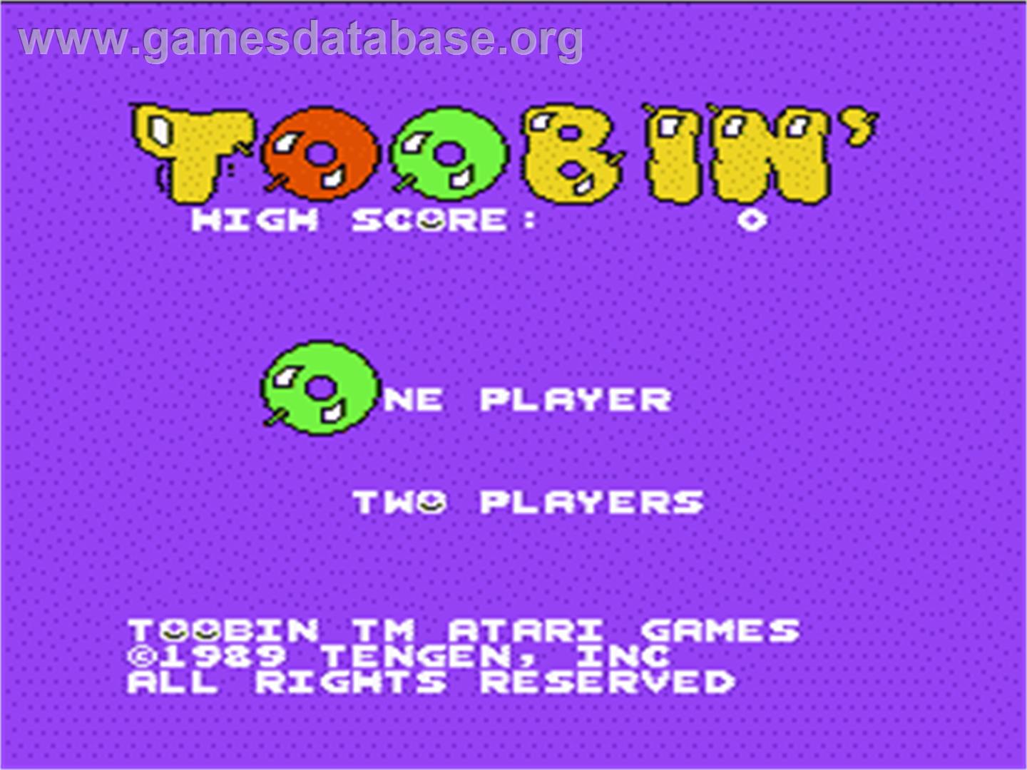 Toobin' - Nintendo NES - Artwork - Title Screen
