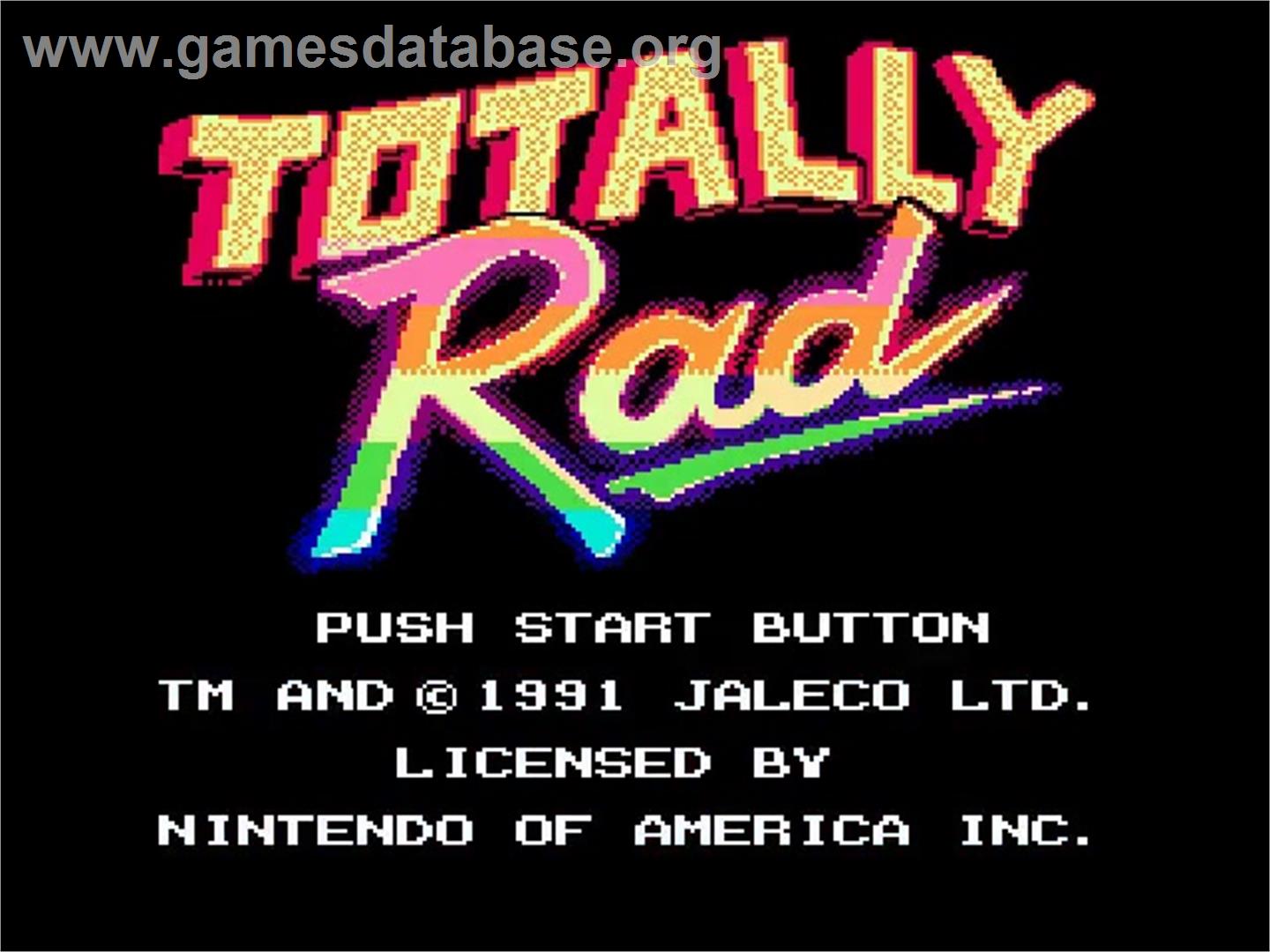 Totally Rad - Nintendo NES - Artwork - Title Screen
