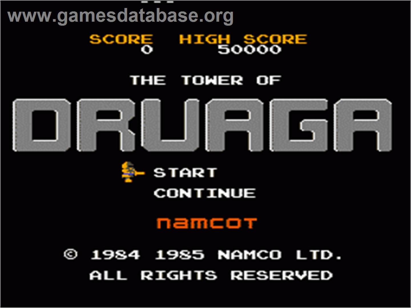 Tower of Druaga - Nintendo NES - Artwork - Title Screen