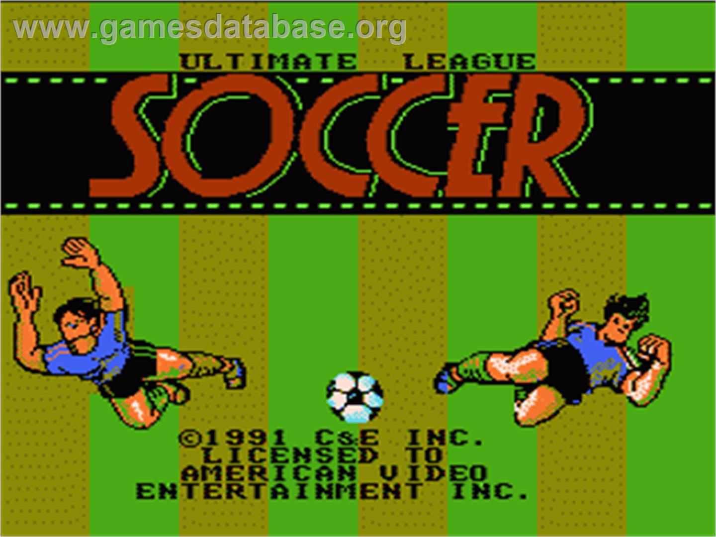Ultimate League Soccer - Nintendo NES - Artwork - Title Screen