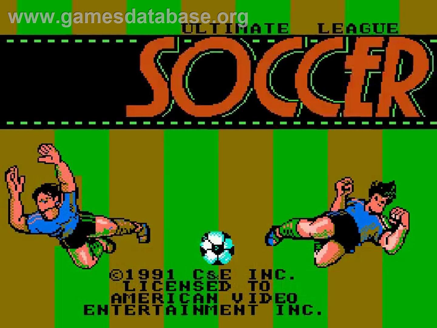 Ultimate League Soccer - Nintendo NES - Artwork - Title Screen