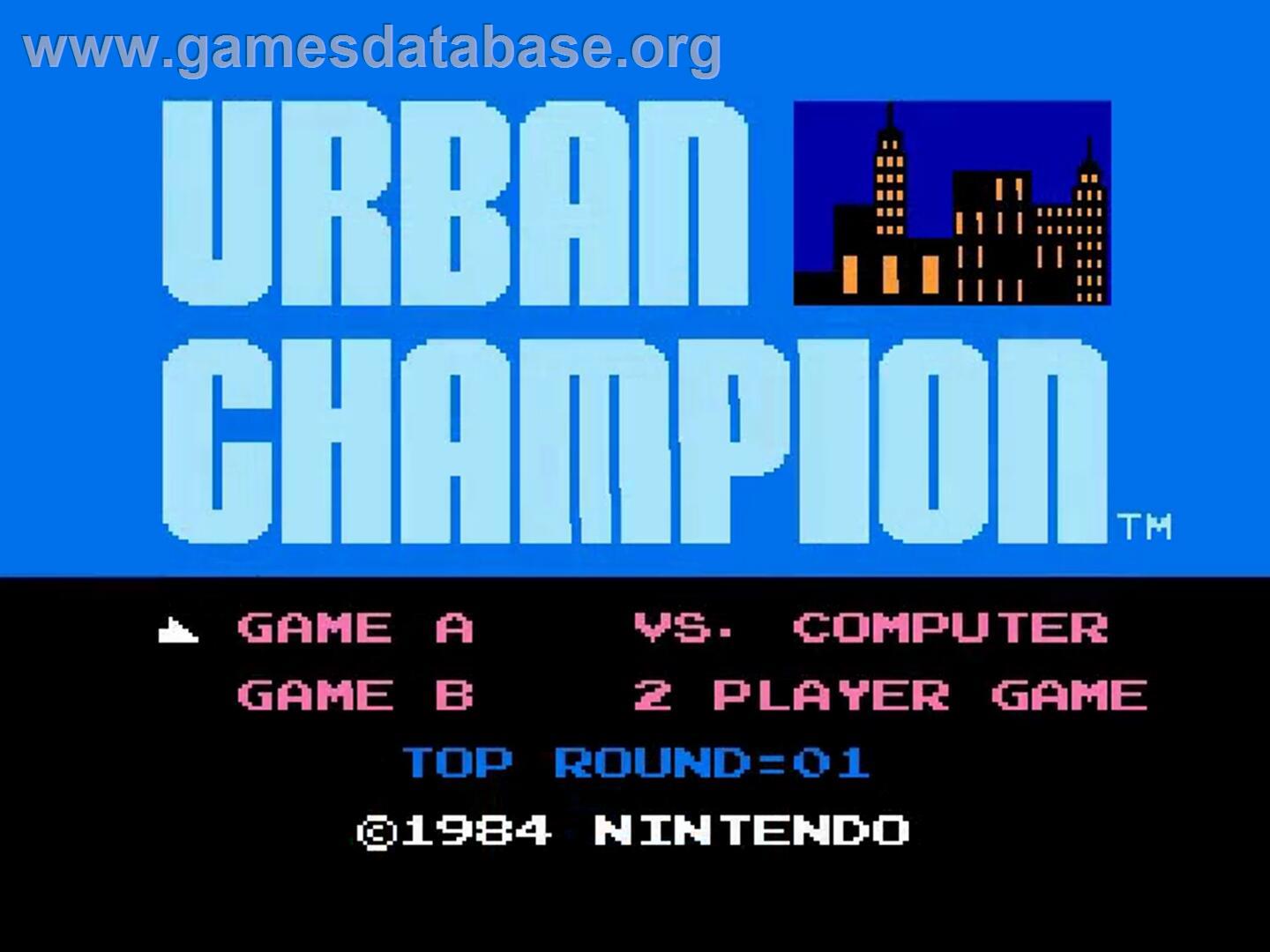 Urban Champion - Nintendo NES - Artwork - Title Screen