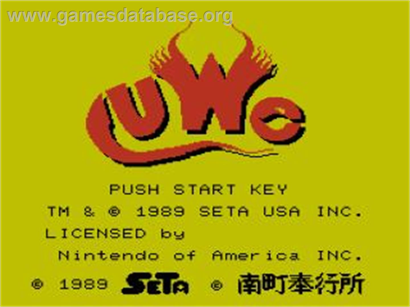 Uwc - Nintendo NES - Artwork - Title Screen