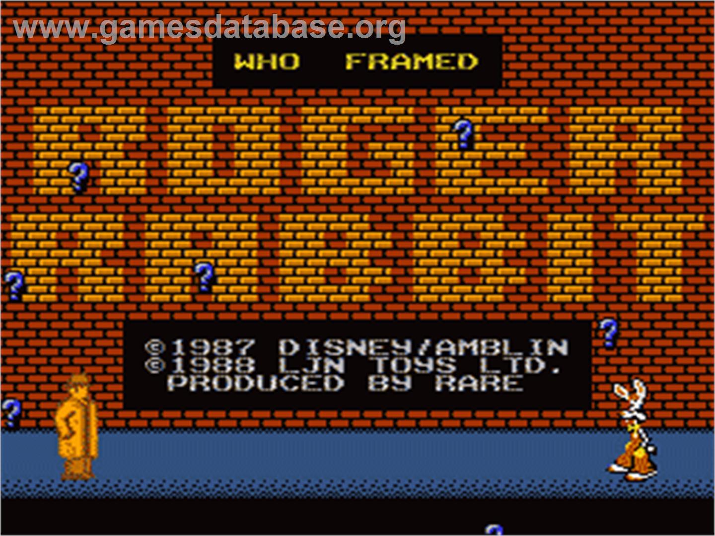 Who Framed Roger Rabbit? - Nintendo NES - Artwork - Title Screen