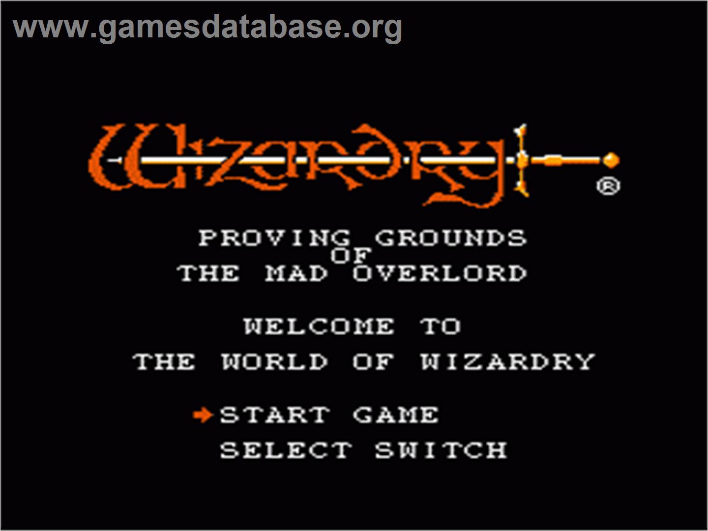 Wizardry: Proving Grounds of the Mad Overlord - Nintendo NES - Artwork - Title Screen