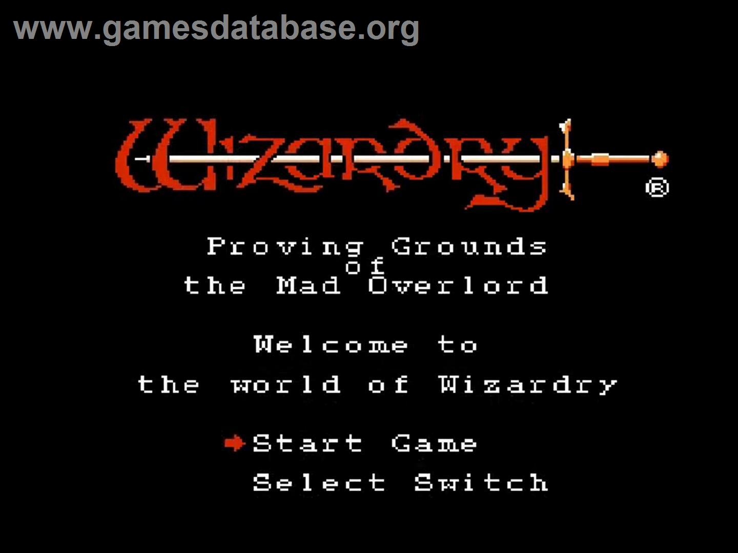 Wizardry - Proving Grounds Of The Mad Overlord - Nintendo NES - Artwork - Title Screen