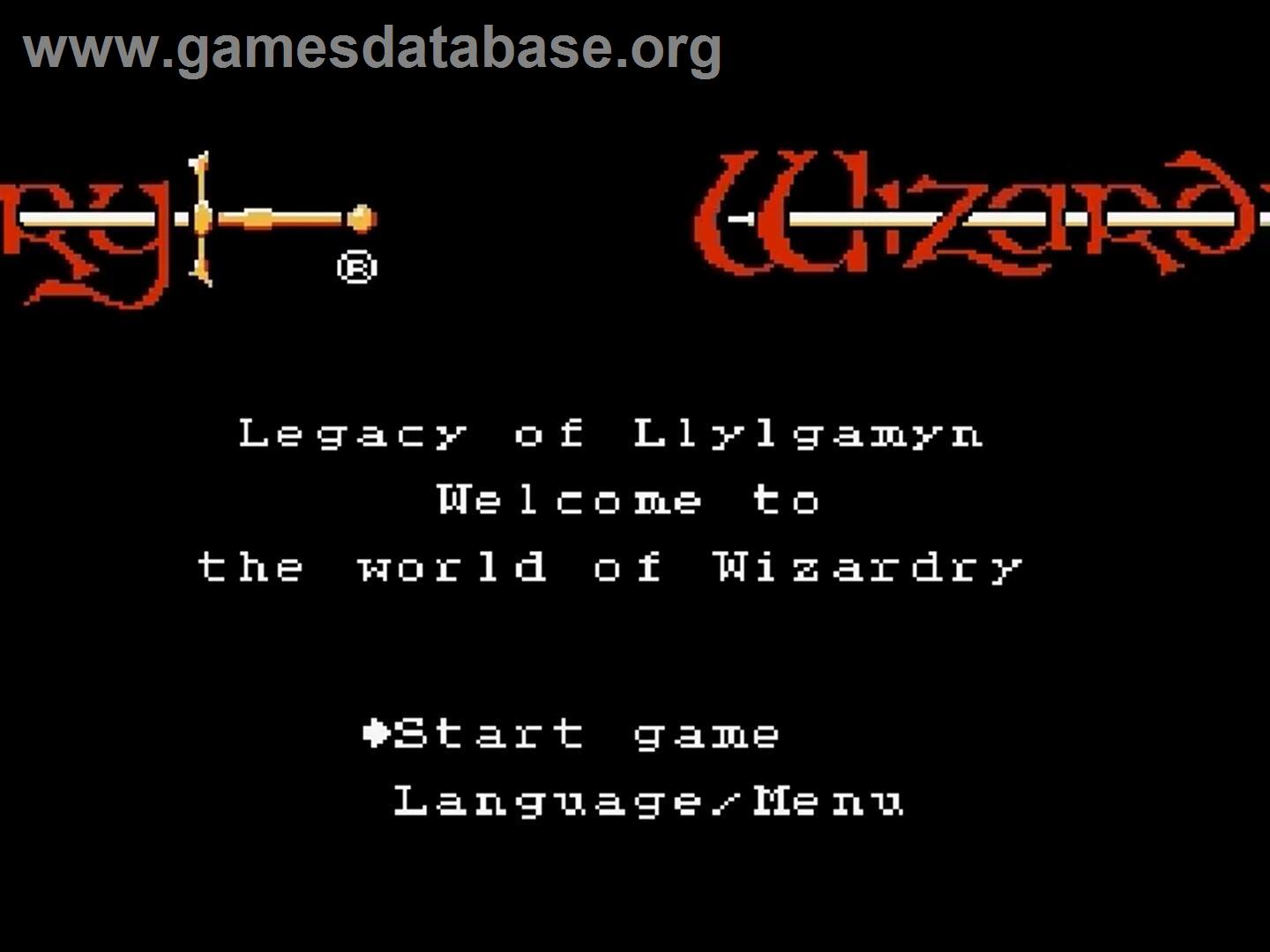 Wizardry 2 - Llylgamyn No Isan - Nintendo NES - Artwork - Title Screen