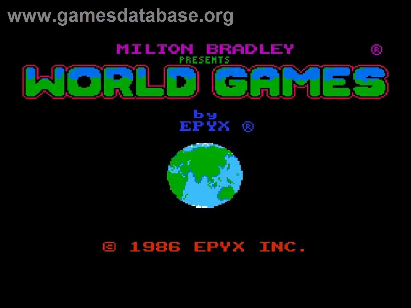 World Games - Nintendo NES - Artwork - Title Screen