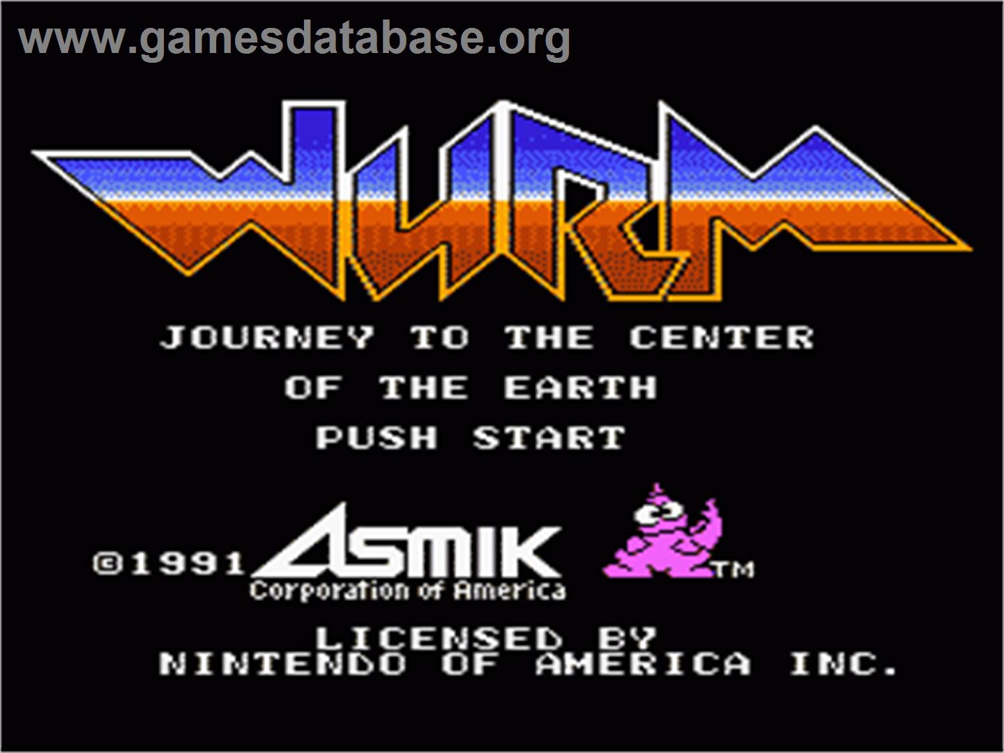 Wurm: Journey to the Center of the Earth - Nintendo NES - Artwork - Title Screen