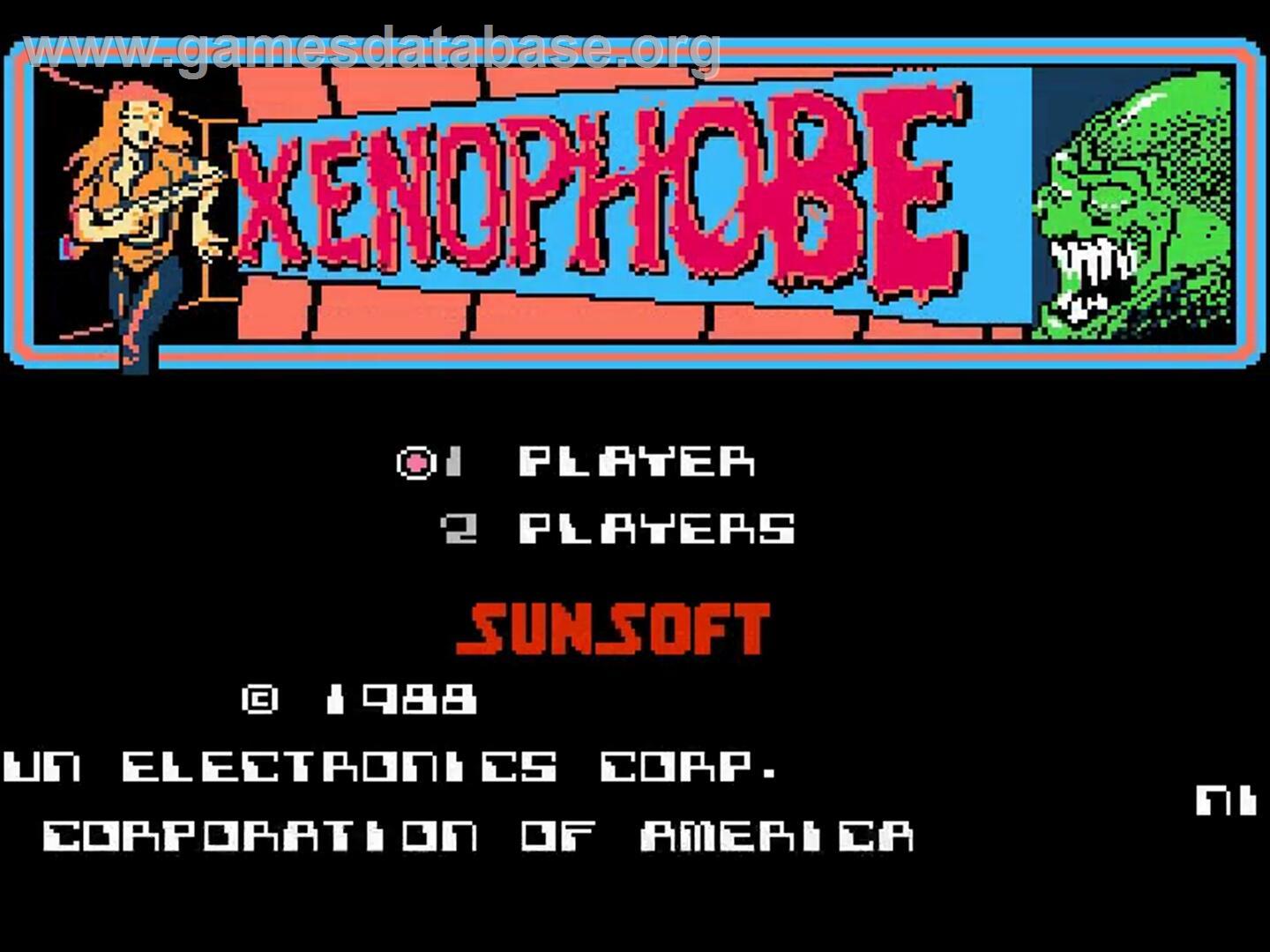 Xenophobe - Nintendo NES - Artwork - Title Screen
