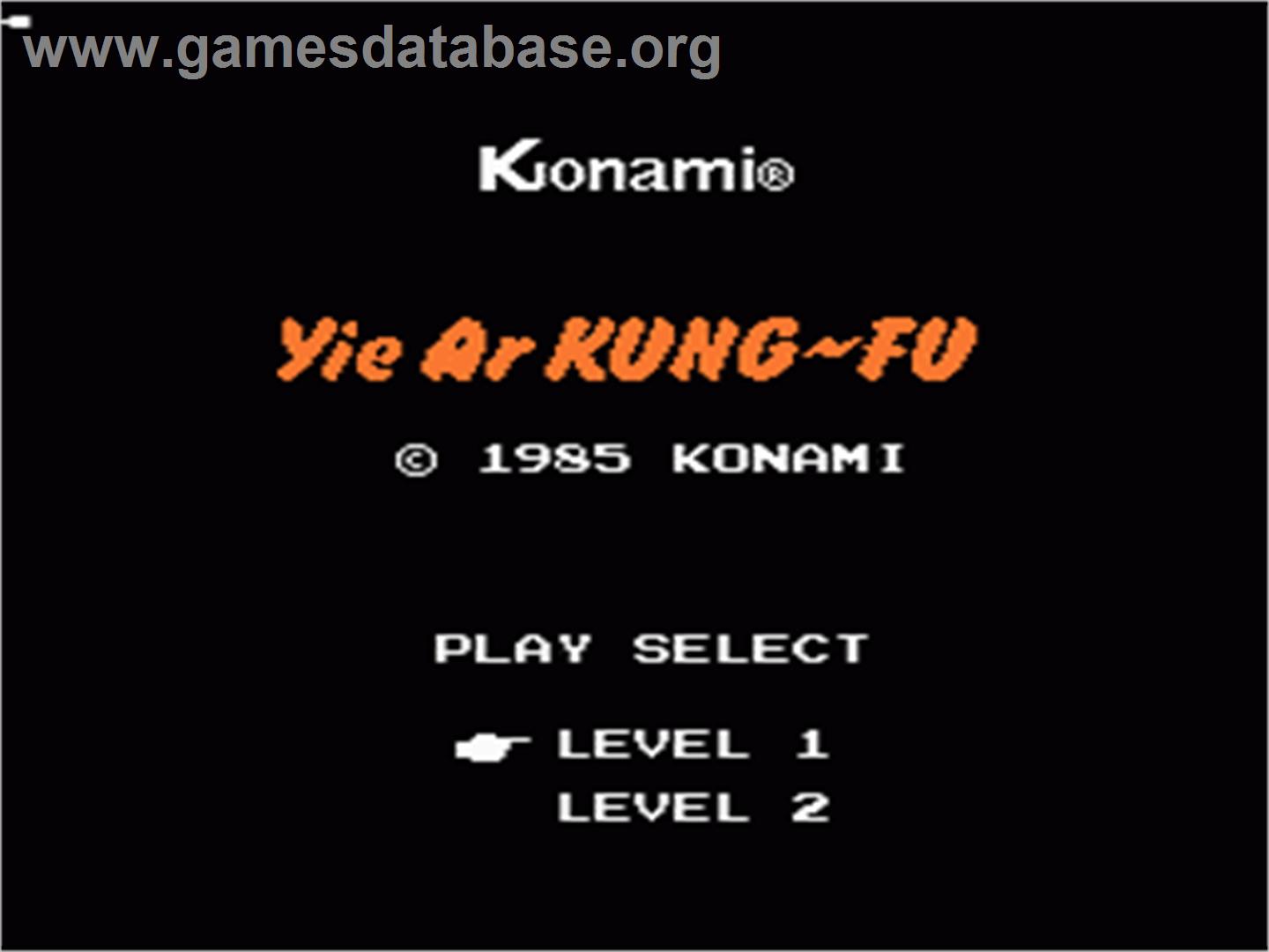 Yie Ar Kung-Fu - Nintendo NES - Artwork - Title Screen