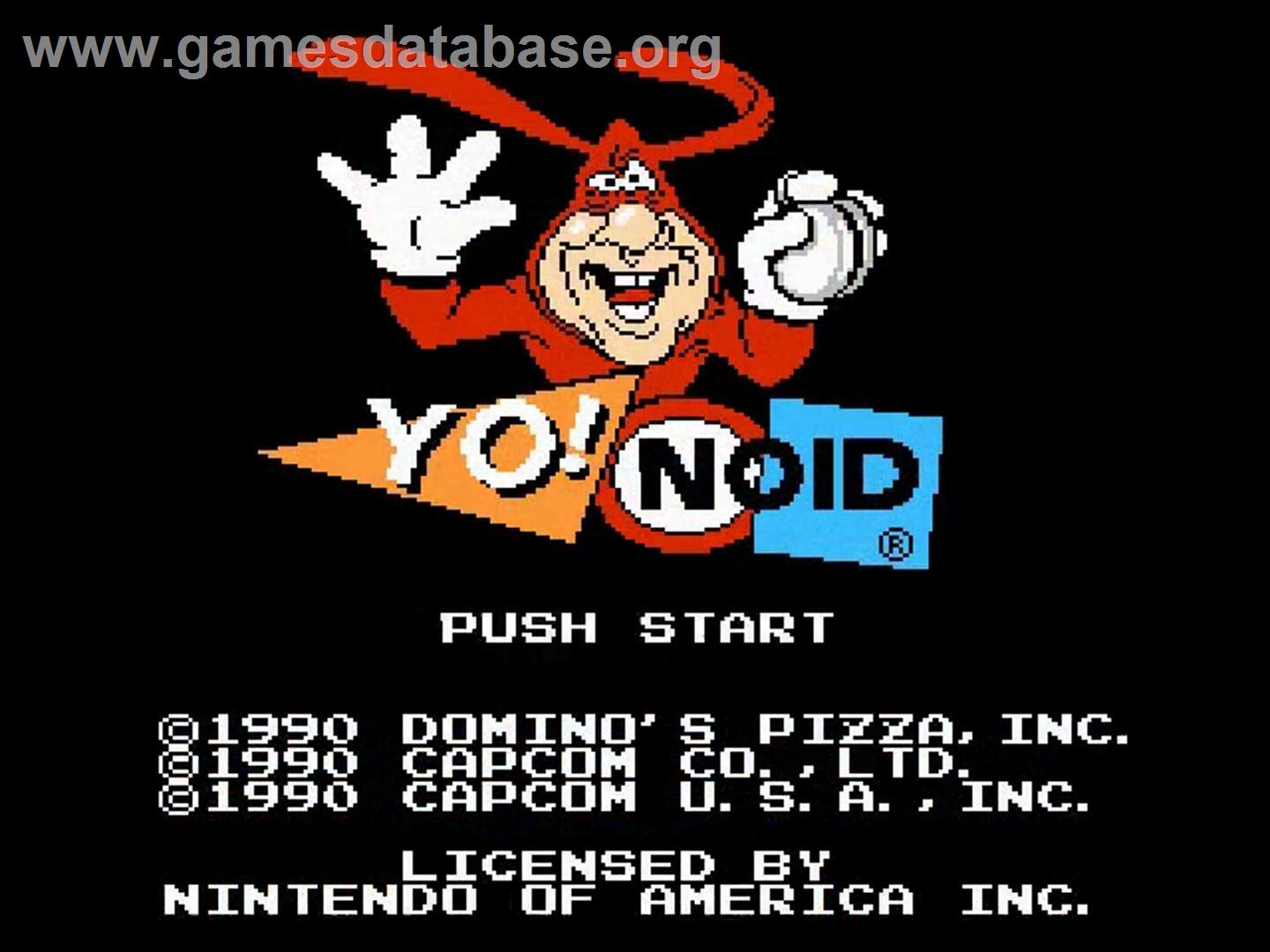 Yo! Noid - Nintendo NES - Artwork - Title Screen