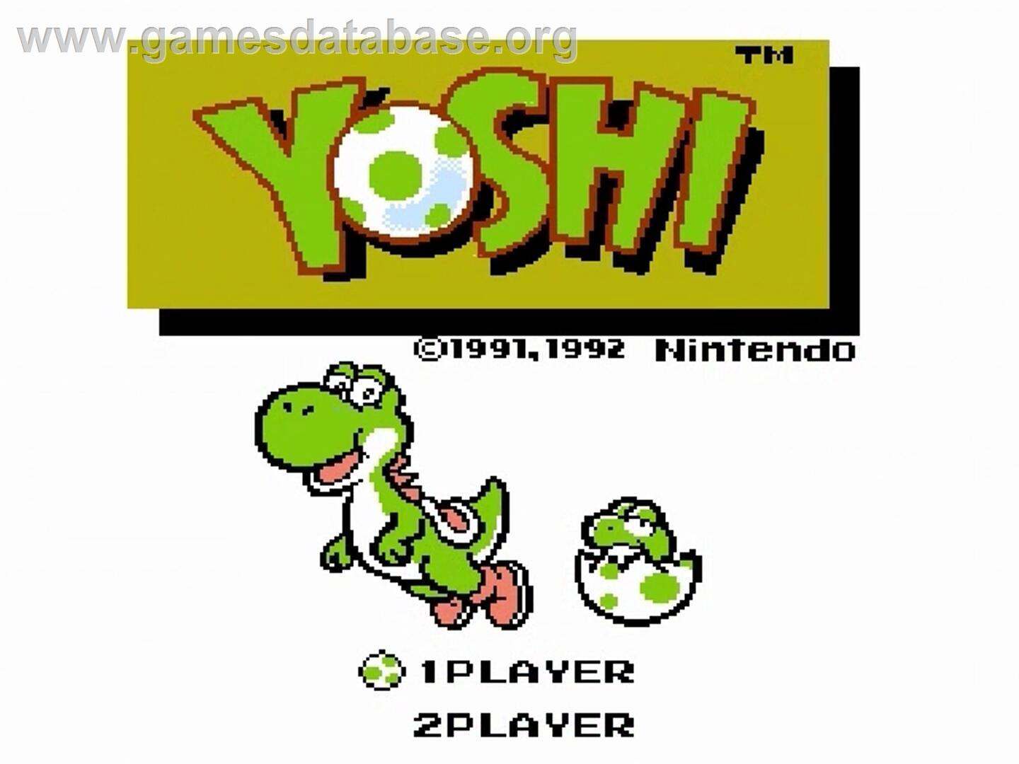 Yoshi's Cookie - Nintendo NES - Artwork - Title Screen
