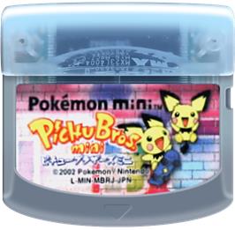 Cartridge artwork for Pichu Bros. Mini on the Nintendo Pokemon Mini.