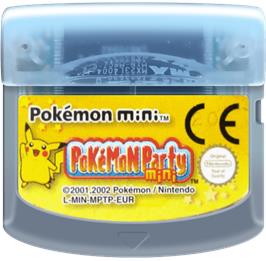 Cartridge artwork for Pokemon Party Mini on the Nintendo Pokemon Mini.
