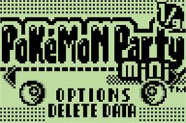 Title screen of Pokemon Party Mini on the Nintendo Pokemon Mini.