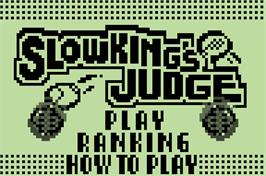 Title screen of Pokemon Party Mini - Slowking's Judge on the Nintendo Pokemon Mini.